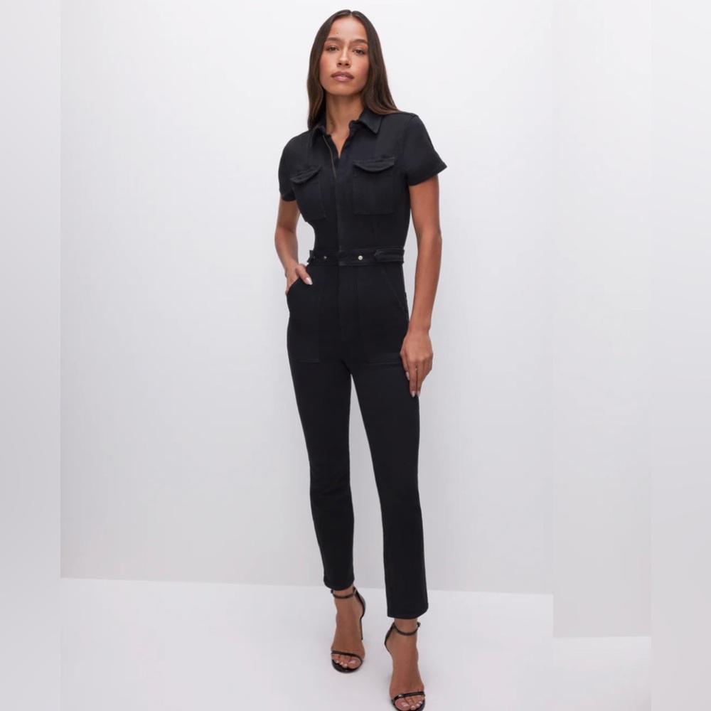 Good American denim jumpsuit size 0